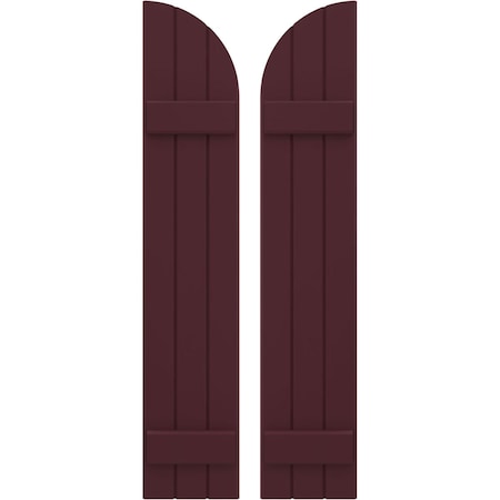 Ekena Millwork Americraft 3-Board (2 Batten) Wood Joined Board-n-Batten Shutters w/ Arch Top, ARW101BQ311X83WRH, PR ARW101BQ311X83WRH